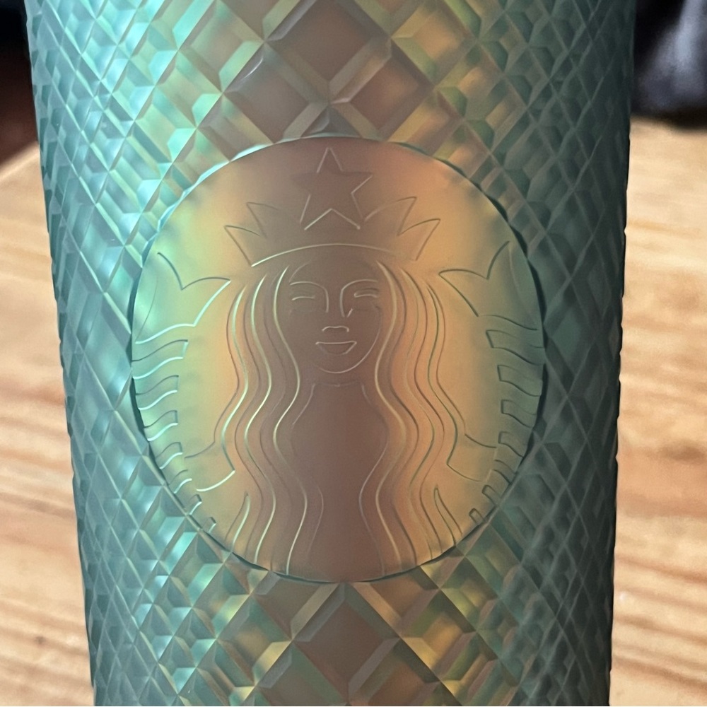 Fall 2023 Starbucks Soft Touch Jeweled Green/Gold Cold Cup Tumbler Venti 24oz - Picture 6 of 6